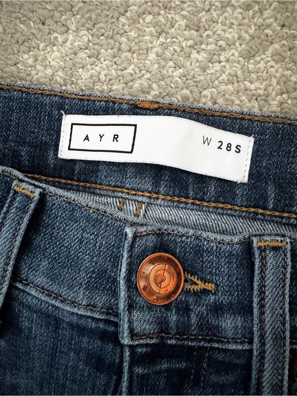 AYR Straight Leg Jeans in Medium Blue Wash - Picture 5 of 6